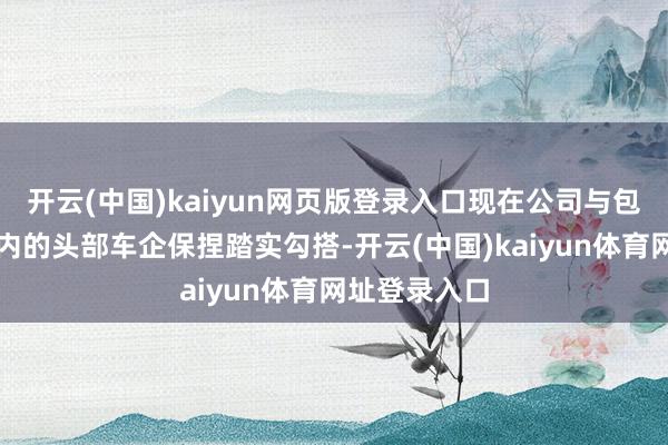 开云(中国)kaiyun网页版登录入口现在公司与包括比亚迪在内的头部车企保捏踏实勾搭-开云(中国)kaiyun体育网址登录入口
