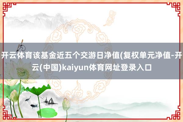 开云体育该基金近五个交游日净值(复权单元净值-开云(中国)kaiyun体育网址登录入口