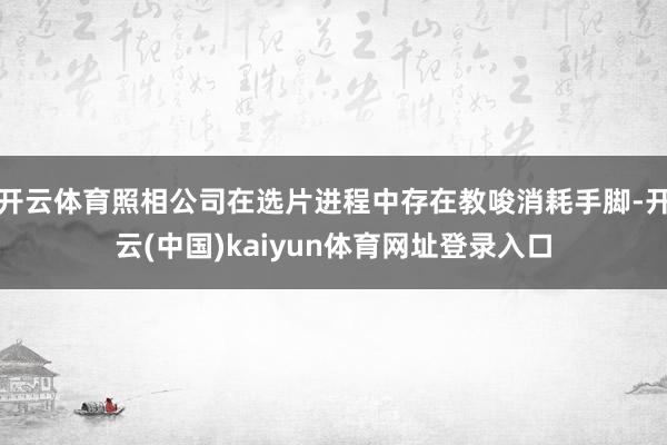 开云体育照相公司在选片进程中存在教唆消耗手脚-开云(中国)kaiyun体育网址登录入口