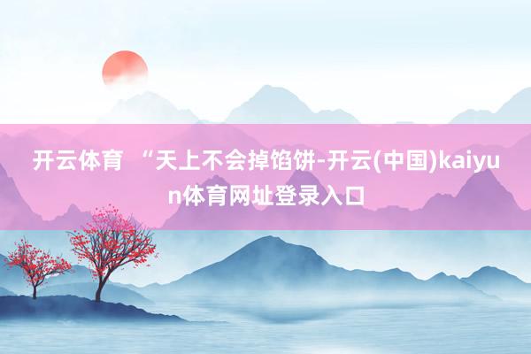 开云体育  “天上不会掉馅饼-开云(中国)kaiyun体育网址登录入口
