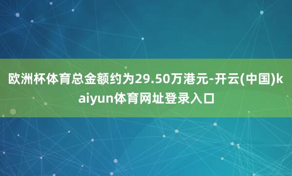 欧洲杯体育总金额约为29.50万港元-开云(中国)kaiyun体育网址登录入口