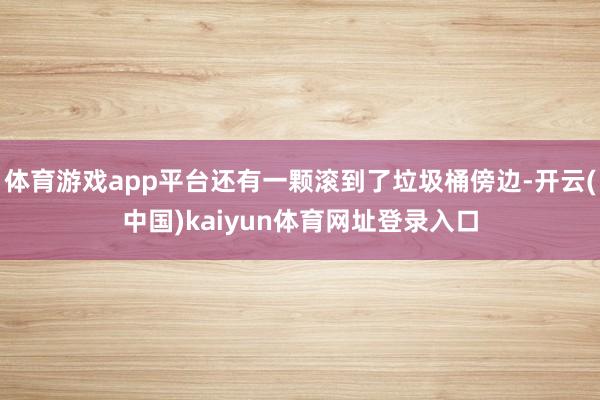 体育游戏app平台还有一颗滚到了垃圾桶傍边-开云(中国)kaiyun体育网址登录入口