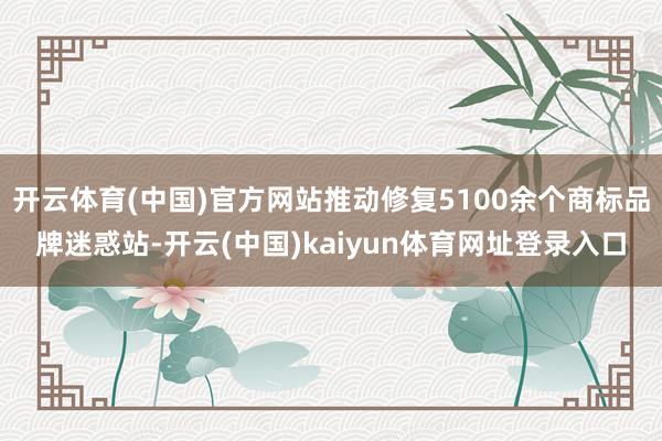 开云体育(中国)官方网站推动修复5100余个商标品牌迷惑站-开云(中国)kaiyun体育网址登录入口