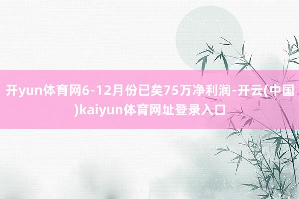 开yun体育网6-12月份已矣75万净利润-开云(中国)kaiyun体育网址登录入口