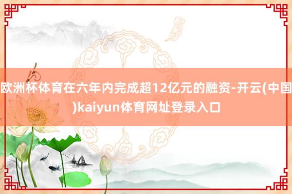 欧洲杯体育在六年内完成超12亿元的融资-开云(中国)kaiyun体育网址登录入口