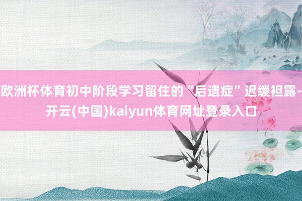 欧洲杯体育初中阶段学习留住的“后遗症”迟缓袒露-开云(中国)kaiyun体育网址登录入口