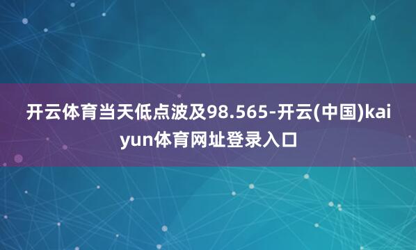 开云体育当天低点波及98.565-开云(中国)kaiyun体育网址登录入口
